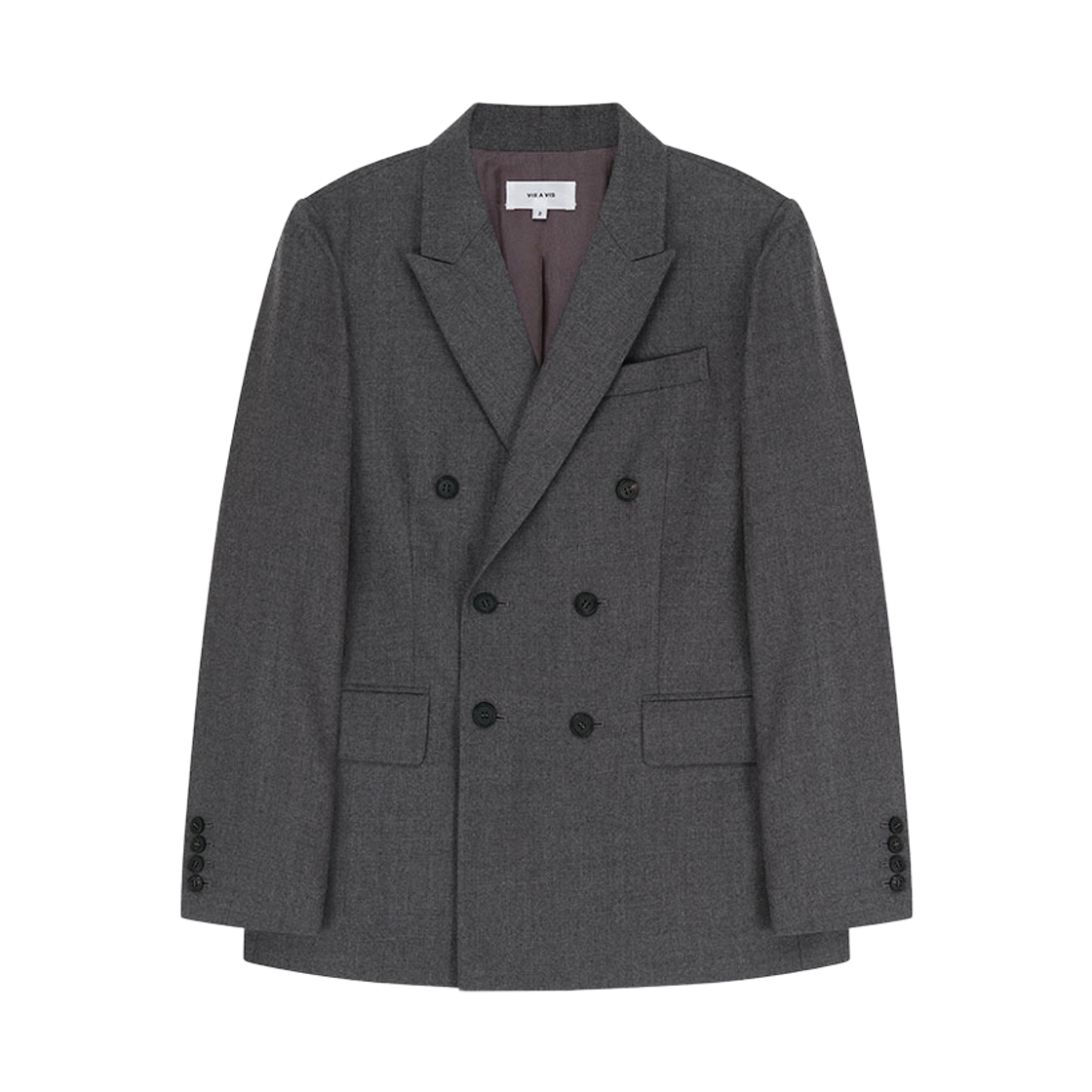 264-1402-30 VIS A VIS Double Breasted Wool Blazer (Grey)
