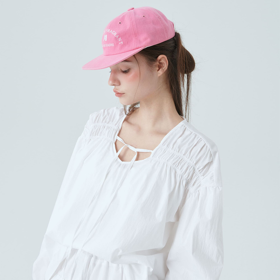 모이페어 로고 볼 캡 핑크(MOIFAIRE Logo Ball Cap Pink) - 4