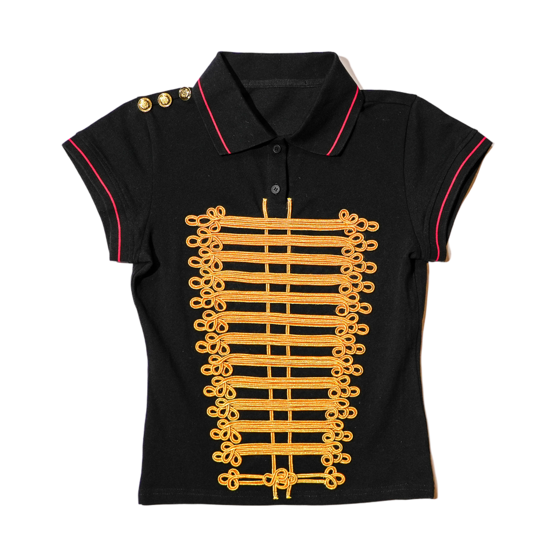 (W) 프레잉 마칭 밴드 폴로 블랙((W) Praying Marching Band Polo Black) - 1