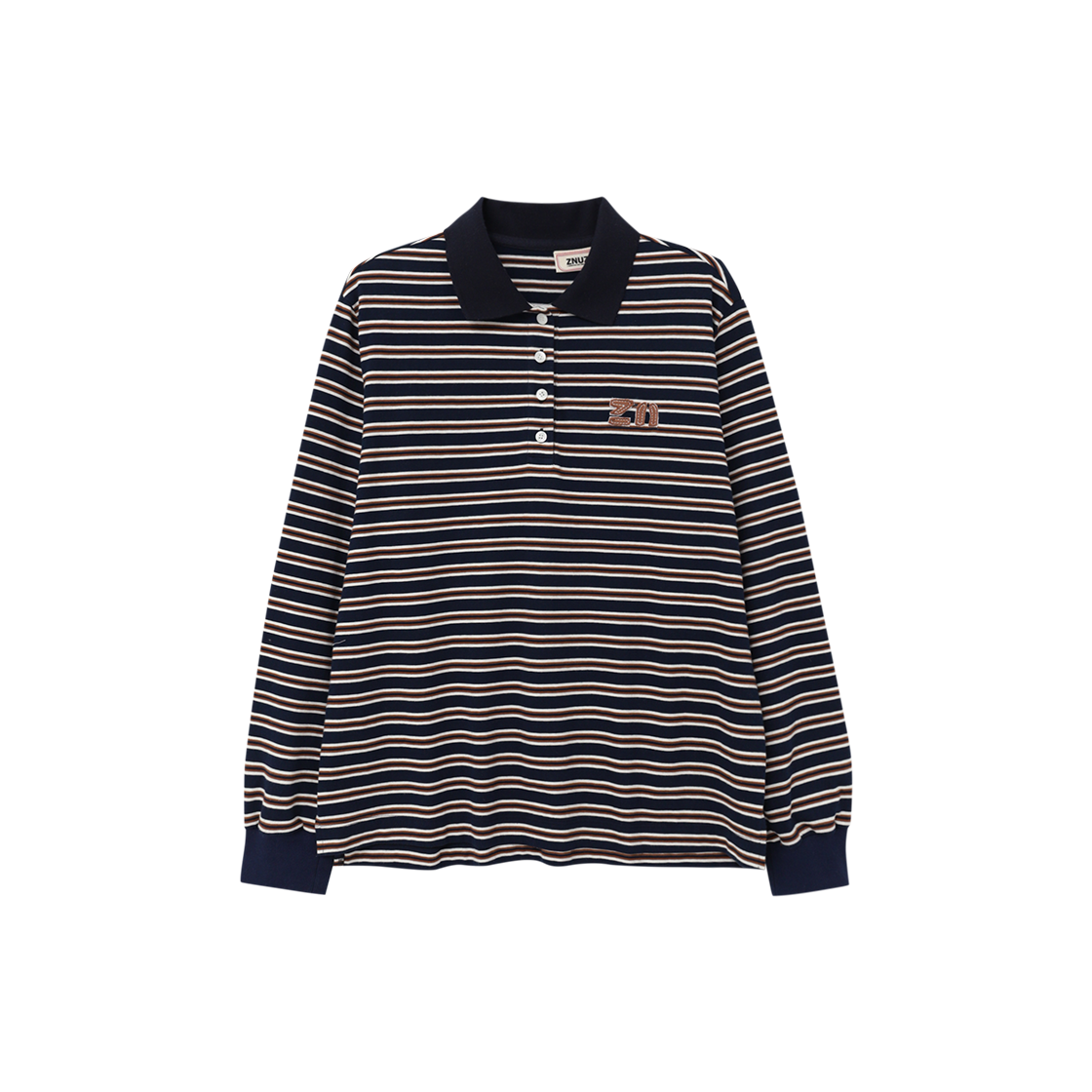 Z25S-WTS01-NY Znuz Toz Stripe Polo Shirt - Navy