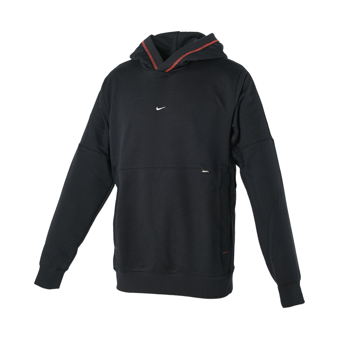 DC9025-010 Nike Fleece Football Hoodie Black Habanero Red - Asia