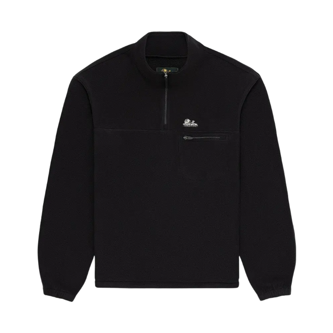 에메 레온 도르 유니스피어 쿼터 집 플리스 풀오버 제트 블랙(Aime Leon Dore Unisphere Quarter Zip Fleece Pullover Jet Black)