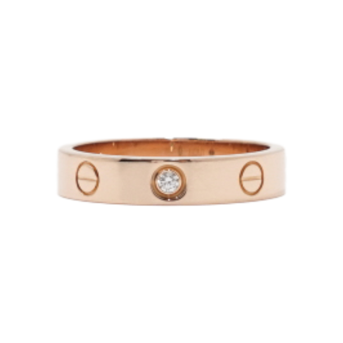 ITJHGSFT9BIG Cartier 18K Rose Gold 1P Diamond Love Ring
