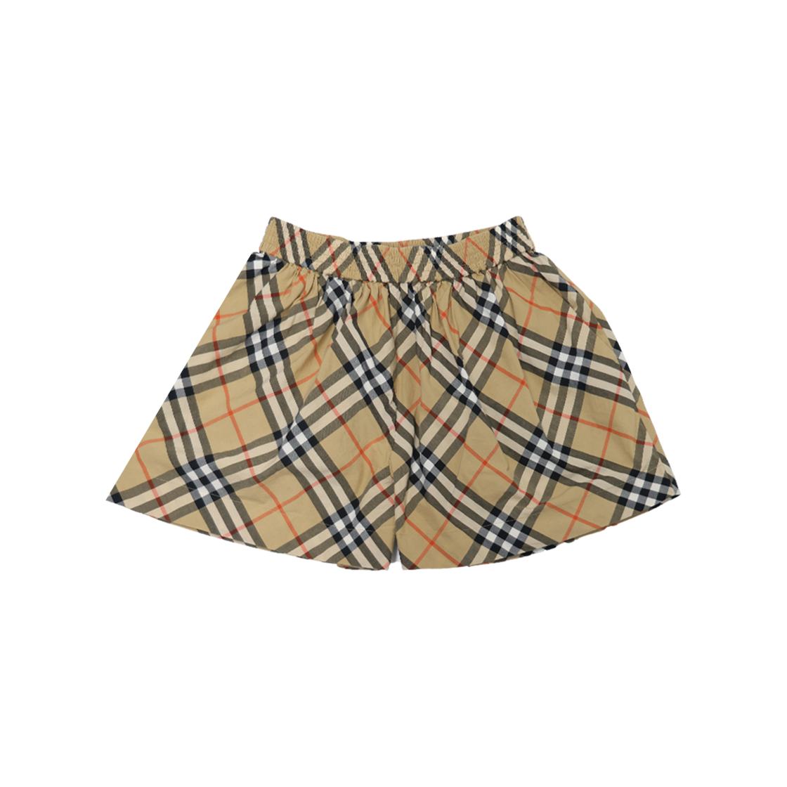 ITK3UR4QC2CG Burberry Kids Check Stretch Cotton Shorts Archive Beige