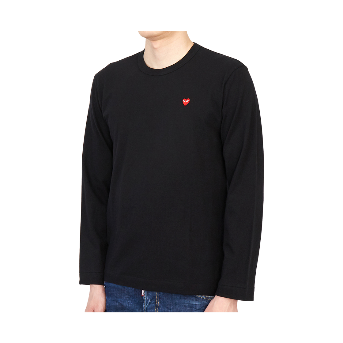[17% 쿠폰] 플레이 꼼데가르송 스몰 레드 하트 롱슬리브 블랙([17% 쿠폰] Play Comme des Garcons Small Red Heart Long Sleeve Black) - 3