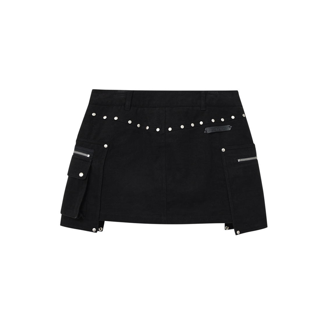 제뉴즈 스터드 벨트 포켓 스커트 - 블랙(Znuz Stud Belt Pocket Skirt - Black) - 2