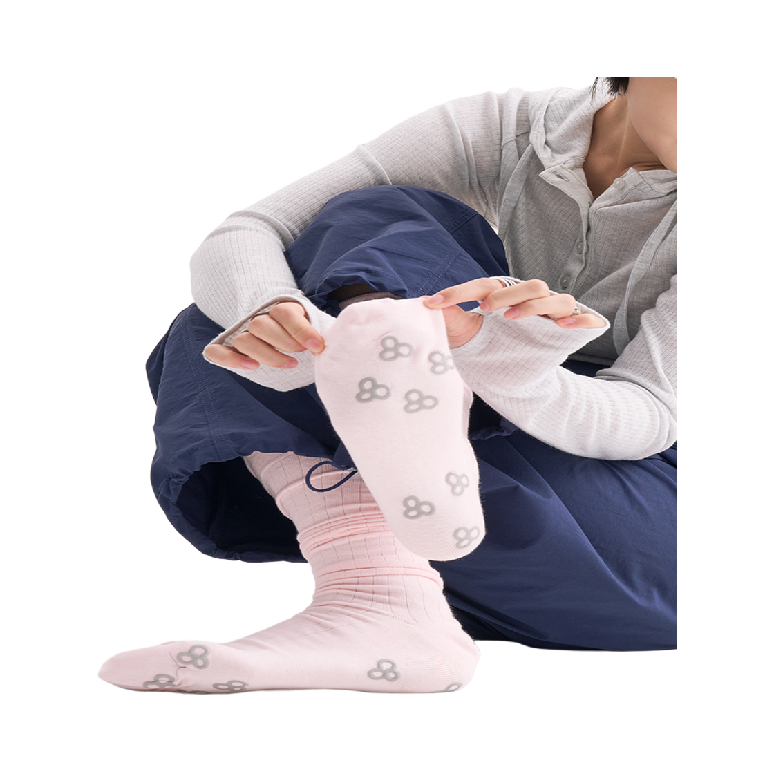 하이산 심볼 솔리드 양말 아이보리(Heisan Symbol Solid Socks - Ivory) - 5