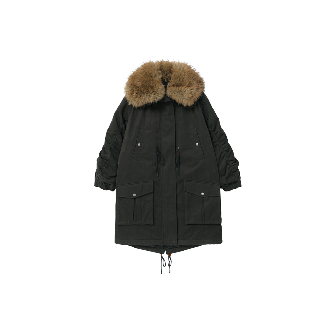 제뉴즈 제뉴즈 스토퍼 퀄팅 퍼 파카 - 차콜(Znuz Znuz Stopper Quilting Fur Parka - Charcoal)