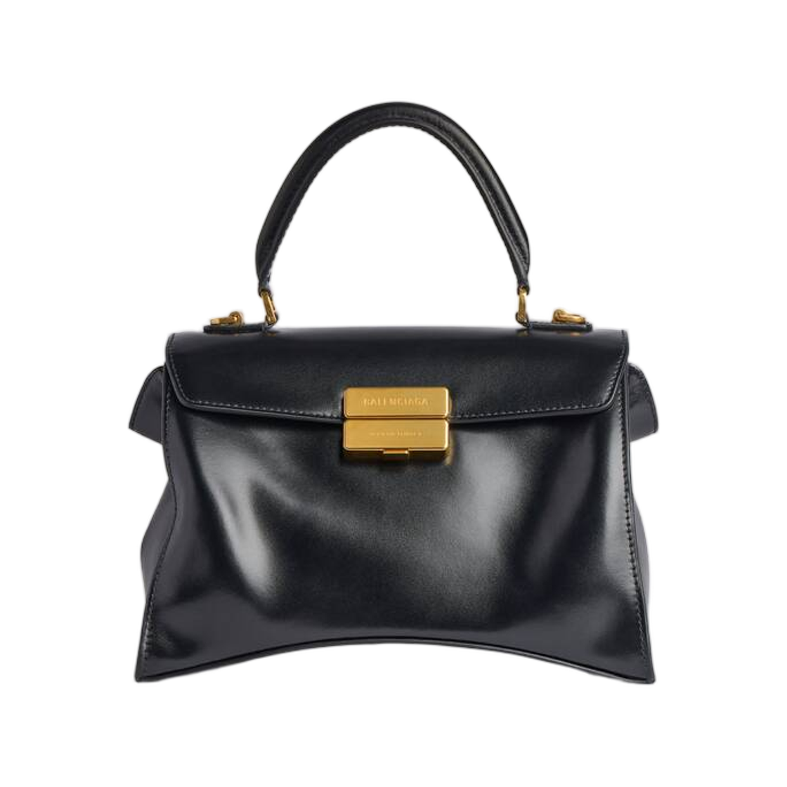 A007IH2ACT21000 Balenciaga Hourglass Avenue Top Handle Bag Small Black