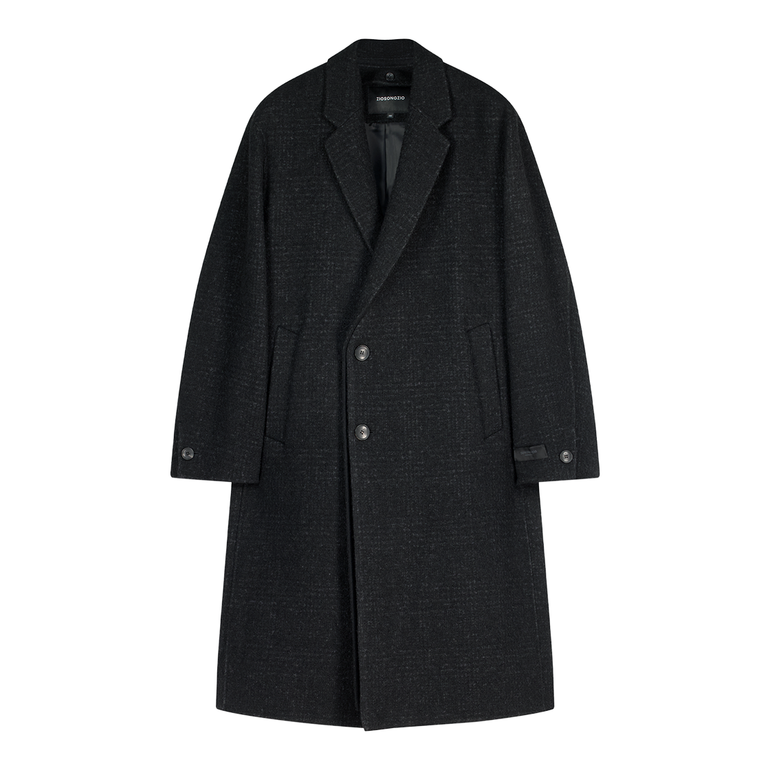 ZI5CT522CH ZIOSONGZIO Lapel Detachable Two Button Handmade Coat Charcoal