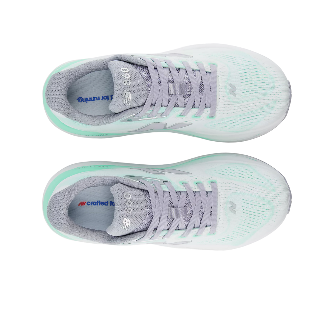 (W) 뉴발란스 프레쉬 폼 X 860v15 브라이트 민트 화이트 - B 스탠다드((W) New Balance Fresh Foam X 860v15 Bright Mint White - B Standard) - 2