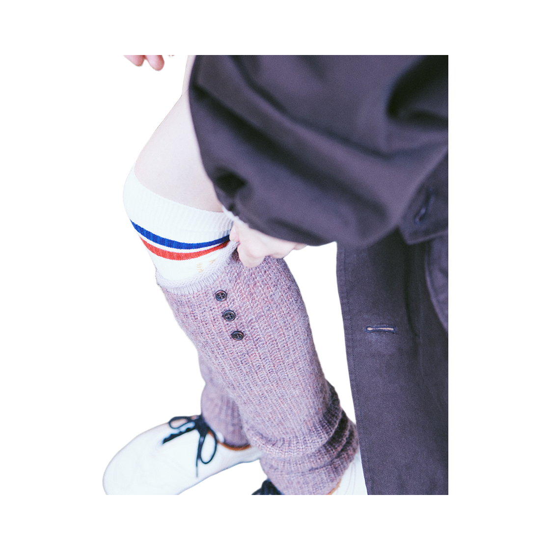 썬릿 니트 레그 워머 버건디(SUNLIT Knit Leg Warmer Burgundy) - 2