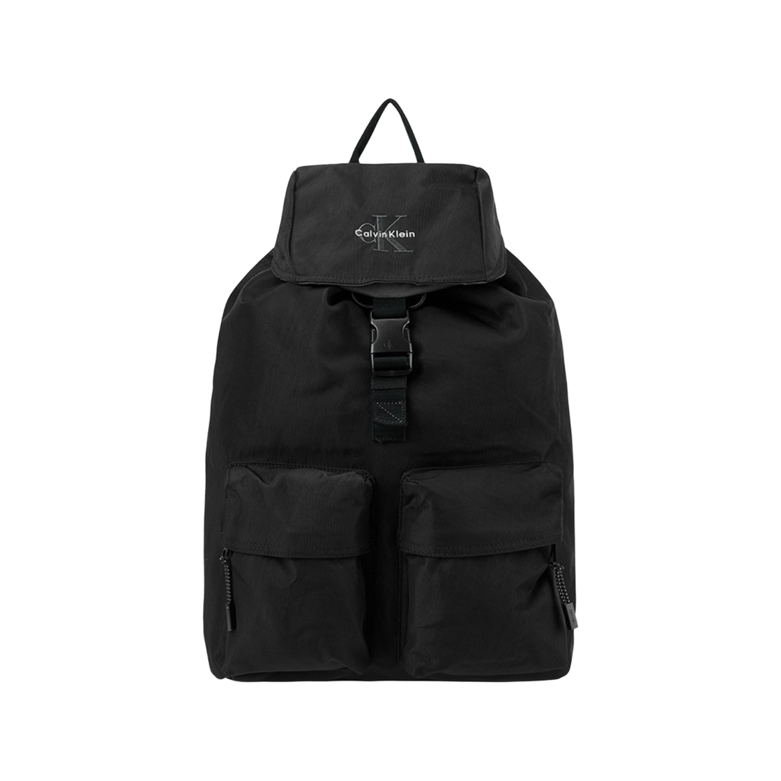 4D3270GUB1 Calvin Klein Bold Logo Nylon Flap Backpack Black