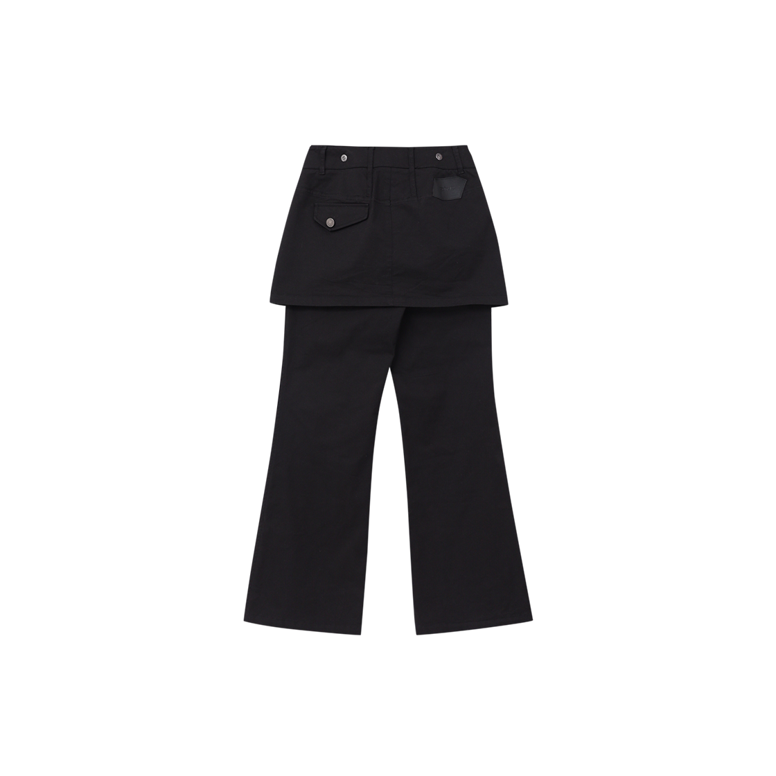 제뉴즈 레이어즈 스커트 부츠컷 팬츠 - 블랙(Znuz Layerez Skirt Bootcut Pants - Black) - 2