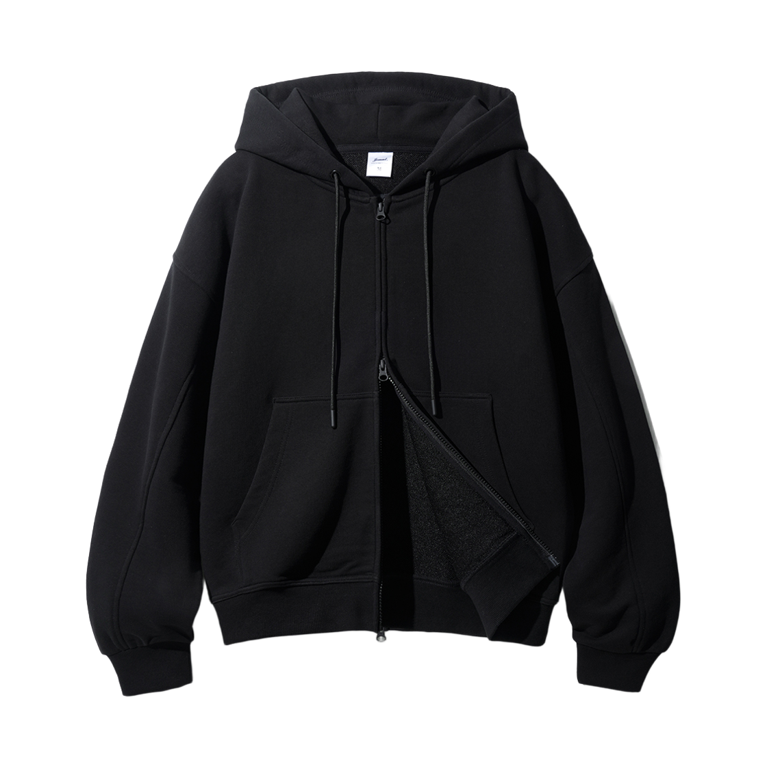 KJHD2523_black_29 JEMUT Heaven Twoway Terry Hood Zip Up Black KJHD2523