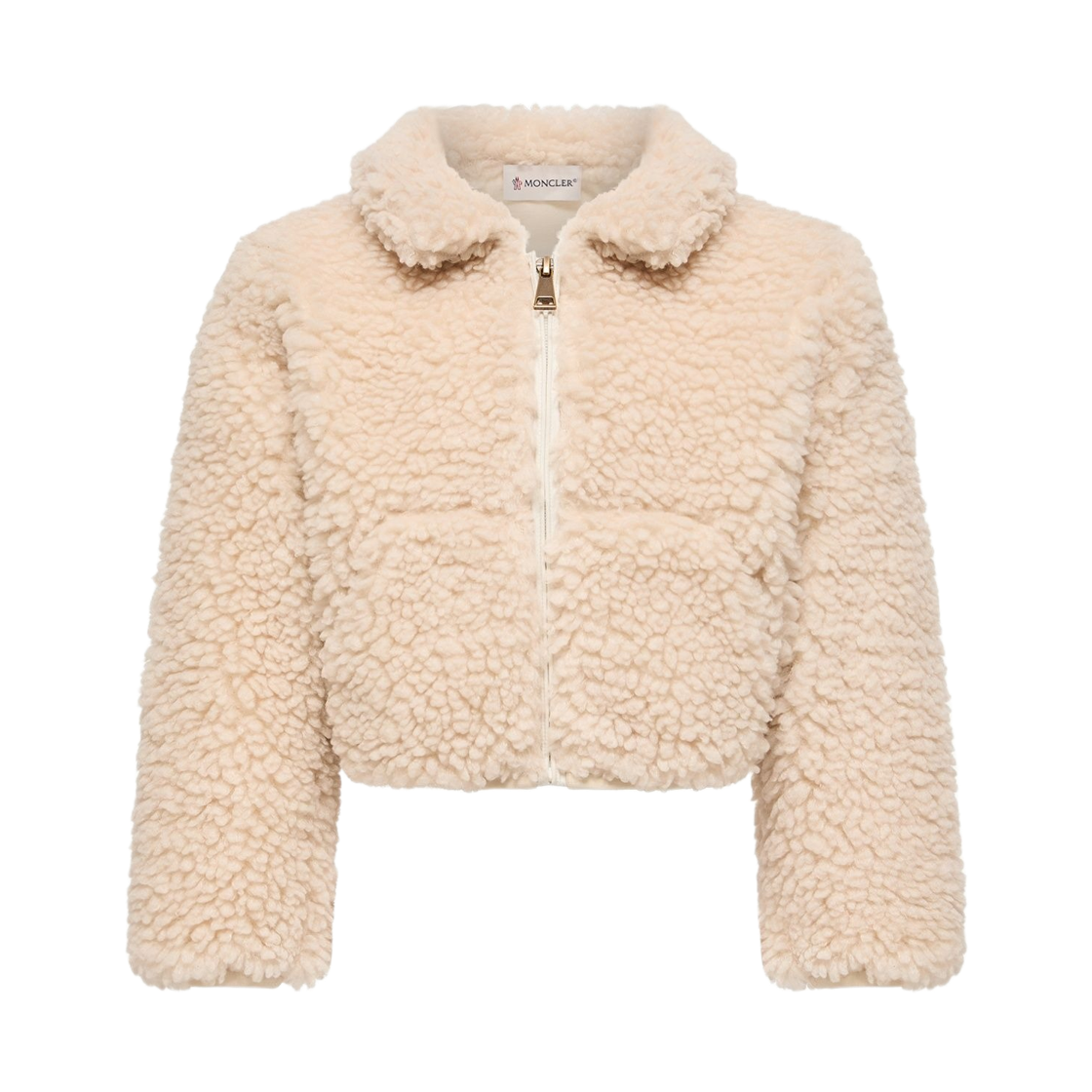 L2-954-8G00034-89B1S-036 (Kids) Moncler Teddy Zip-Up Sweatshirt White Ivory - 26FW
