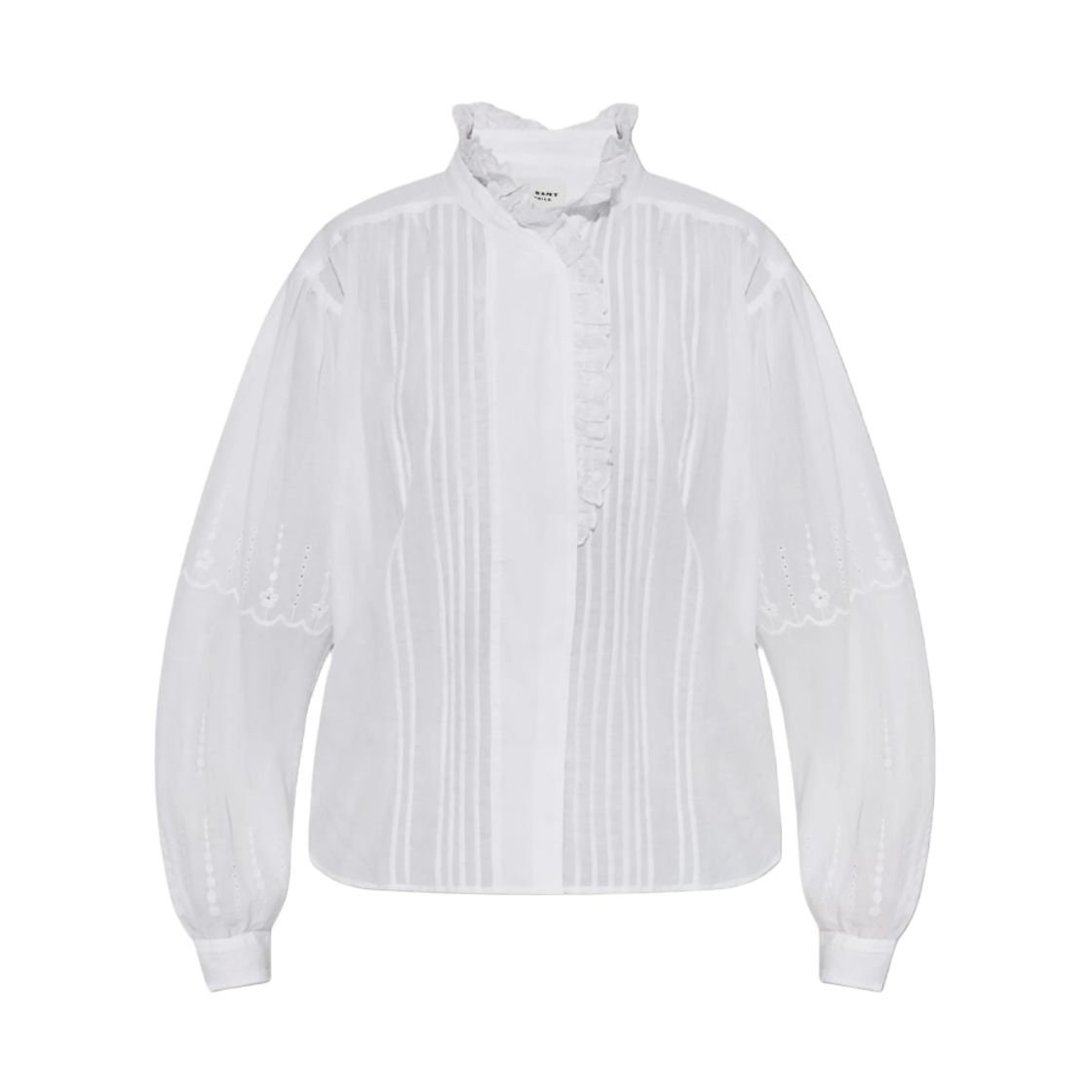 HT0918FA-D3J10E-20WH (W) Isabel Marant Leota Top Cotton Voile Blouse White - 26FW