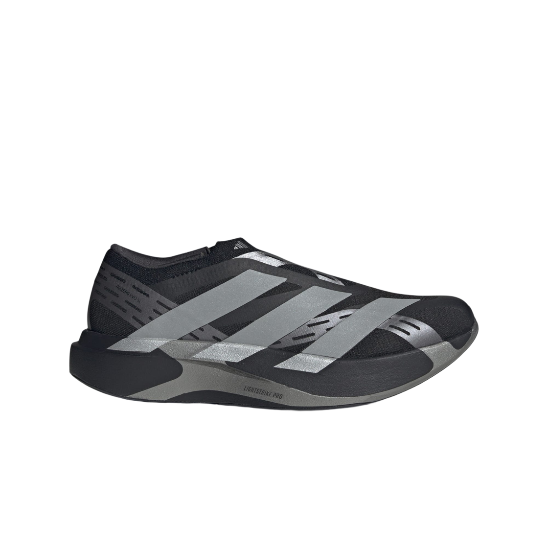 KI2648 Adidas Adizero EVO SL Laceless Lightstrike Pro Core Black Silver Metallic