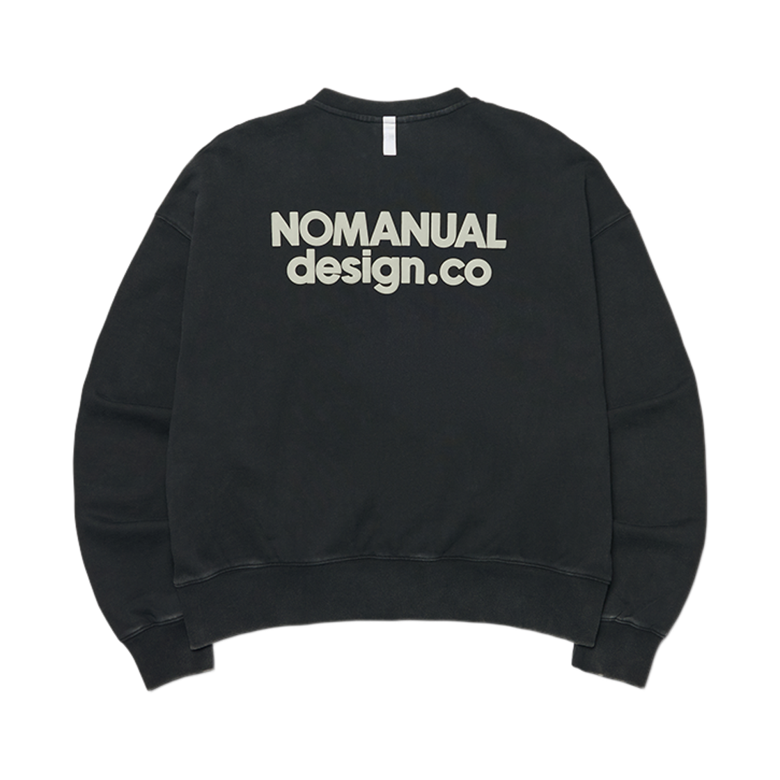 노매뉴얼 NM 크루 넥 집업 워시드 블랙(NOMANUAL NM Crew Neck Zip-Up Washed Black)