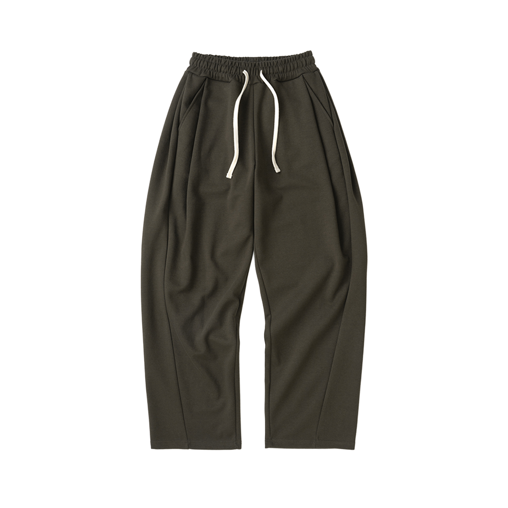 K26FWUP04BR Knitted Curved Training Pants Brown
