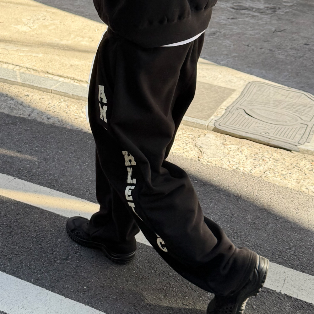 아모우 애슬레틱 원 턱 스웨트팬츠 블랙(AMOU ATHLETHIC One Tuck Sweat pants Black) - 6