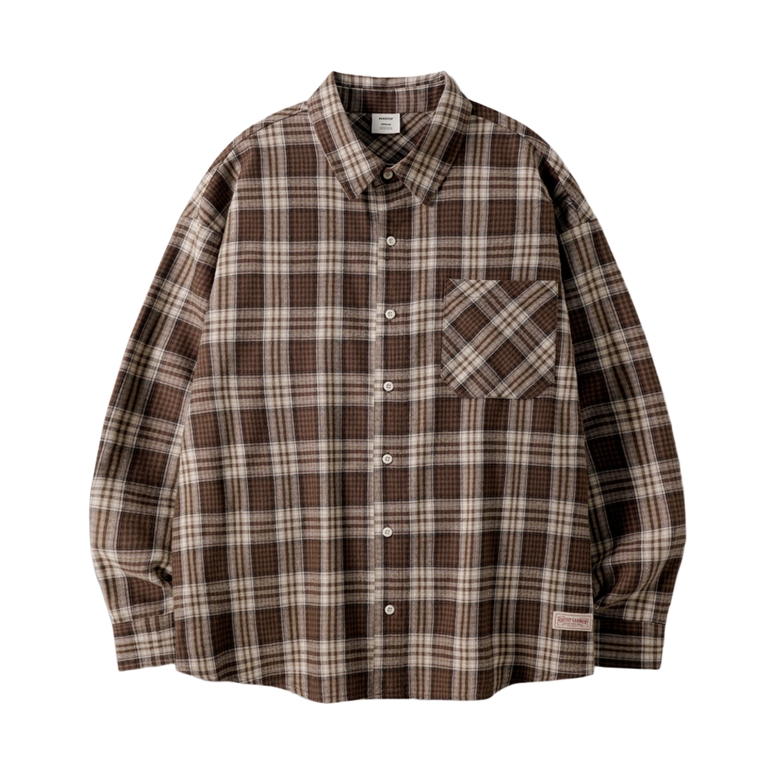 JILS4744_brown_29 PERSTEP Local Cross Check Shirt Brown JILS4744