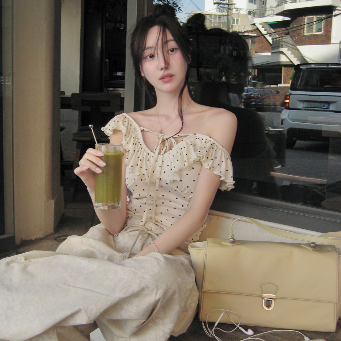 모이페어 플라워 와이드 팬츠 베이지(MOIFAIRE Flower Wide Pants Beige) - 4