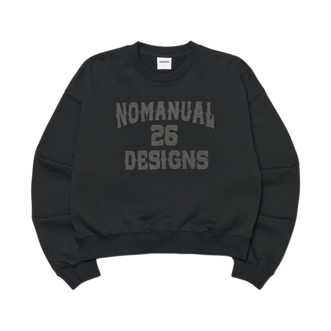 노매뉴얼 N.D.A 크롭 스웨트셔츠 블랙(NOMANUAL N.D.A Crop Sweatshirt Black)