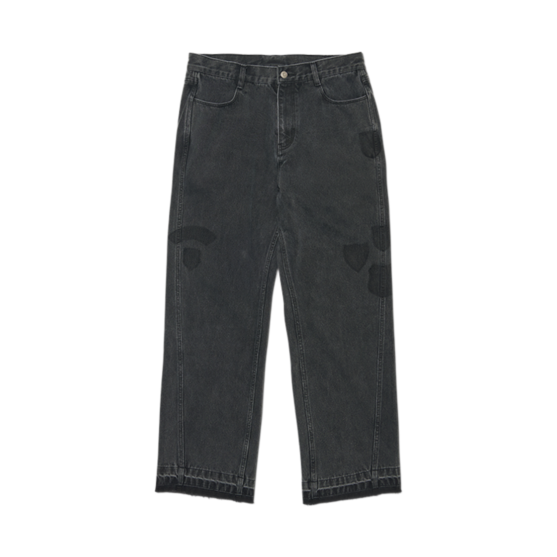 NMWF62DP05WBK NOMANUAL Emblem Patched Denim Pants Washed Black