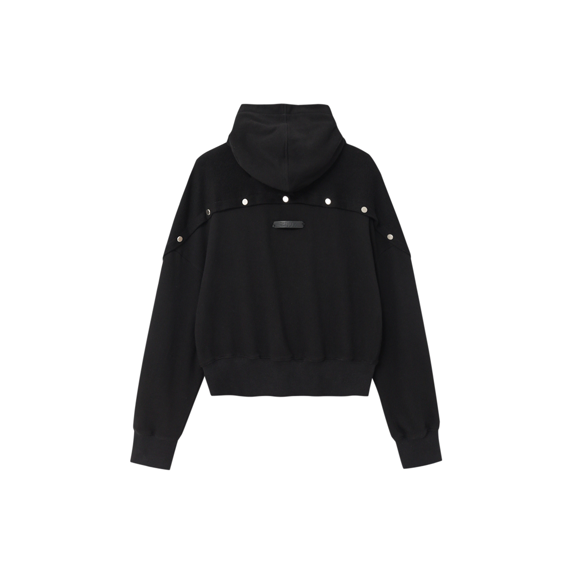 제뉴즈 스터드 버튼 크롭 후디 - 블랙(Znuz Stud Button Crop Hoodie - Black) - 2