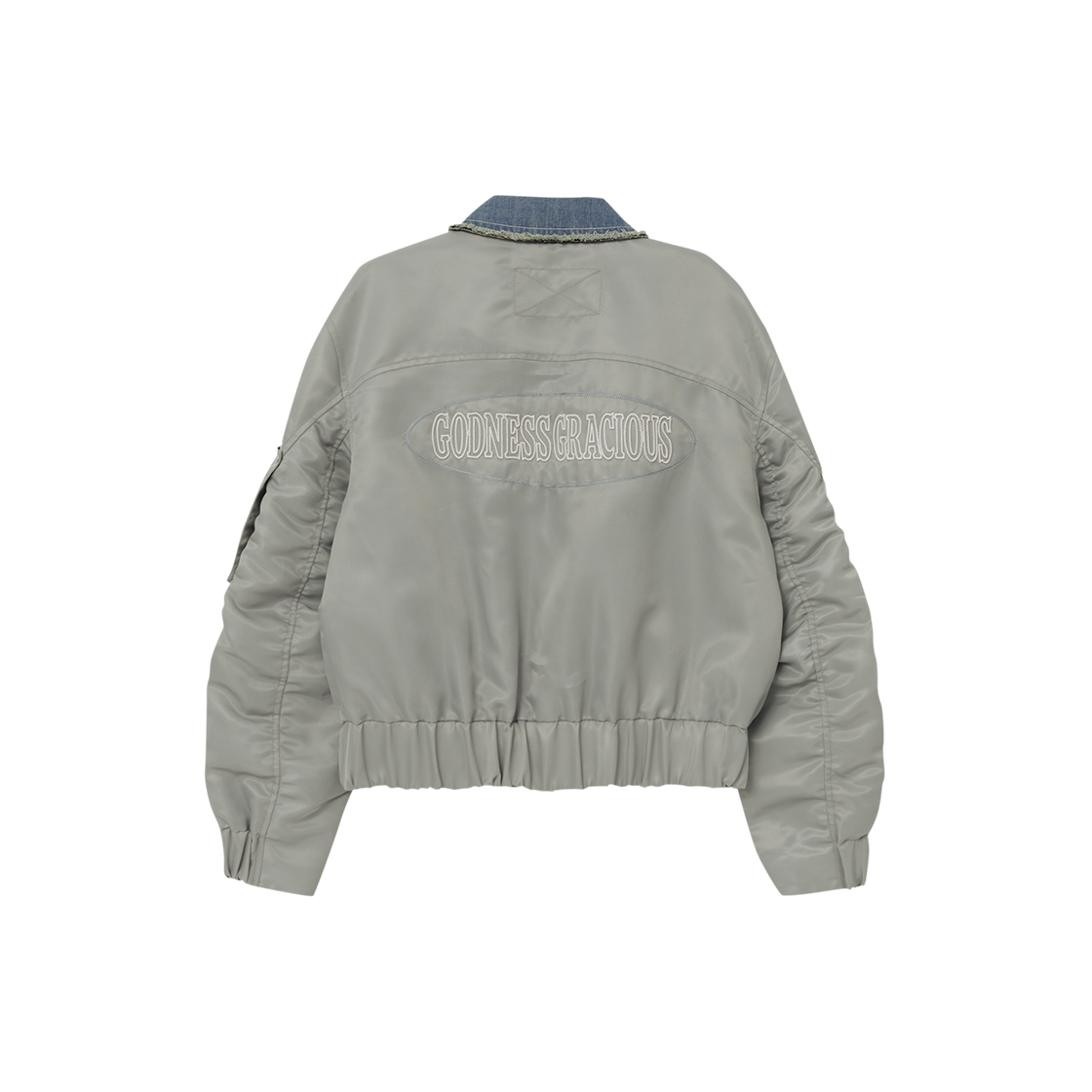 제뉴즈 데님 패치 나일론 봄버 - 라이트 카키(Znuz Denim Patch Nylon Bomber - L/Khaki) - 2