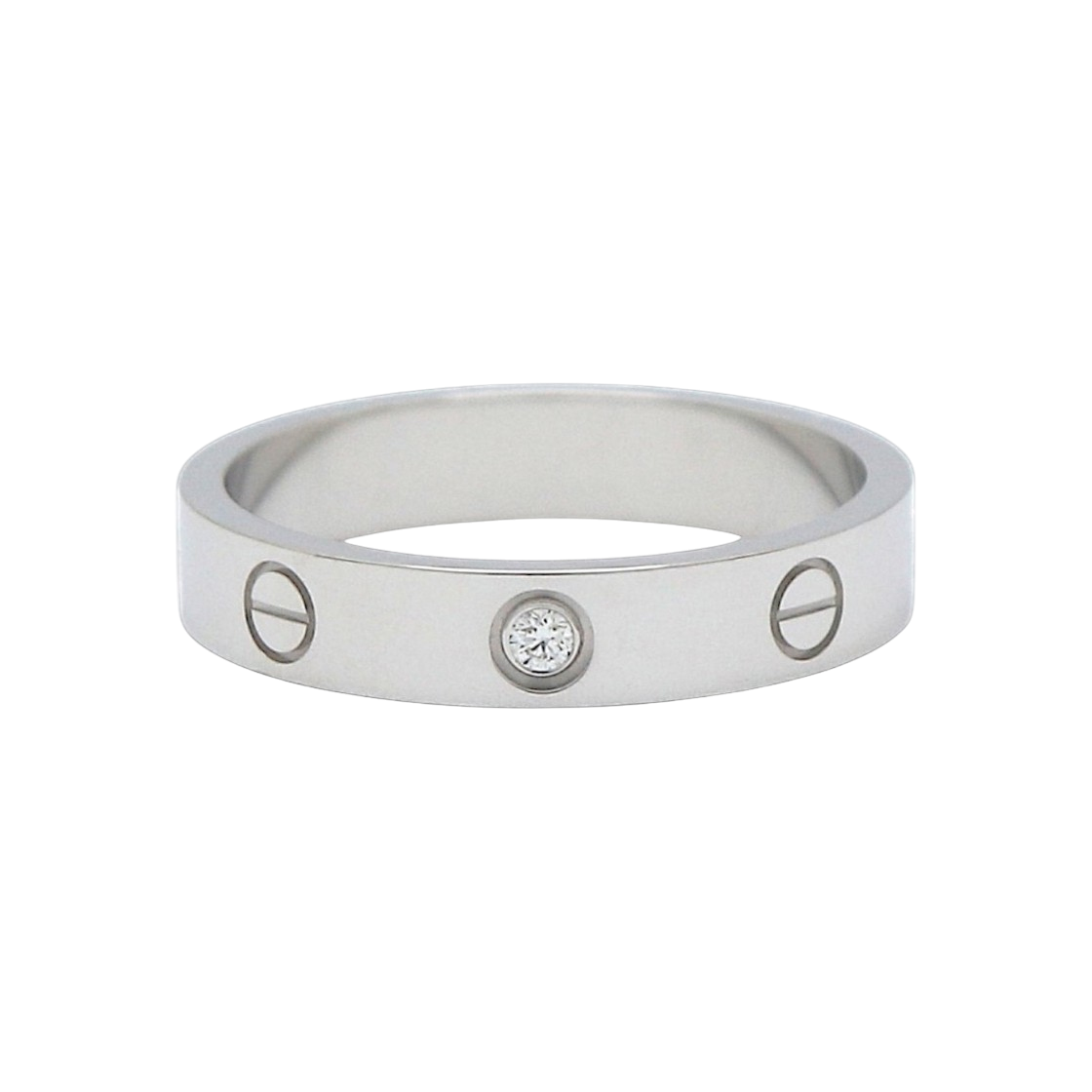 ITDWOM49D953 Cartier Love Ring Small 1P Diamond White Gold