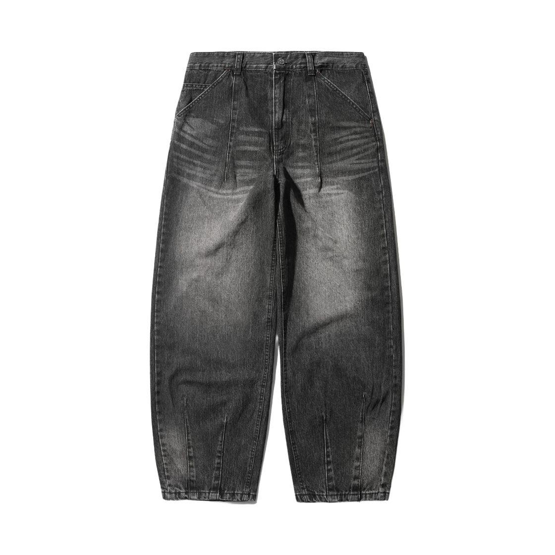 MMLP6853_Black_29 EZKATON Texture Balloon Wide Denim Pants Black MMLP6853