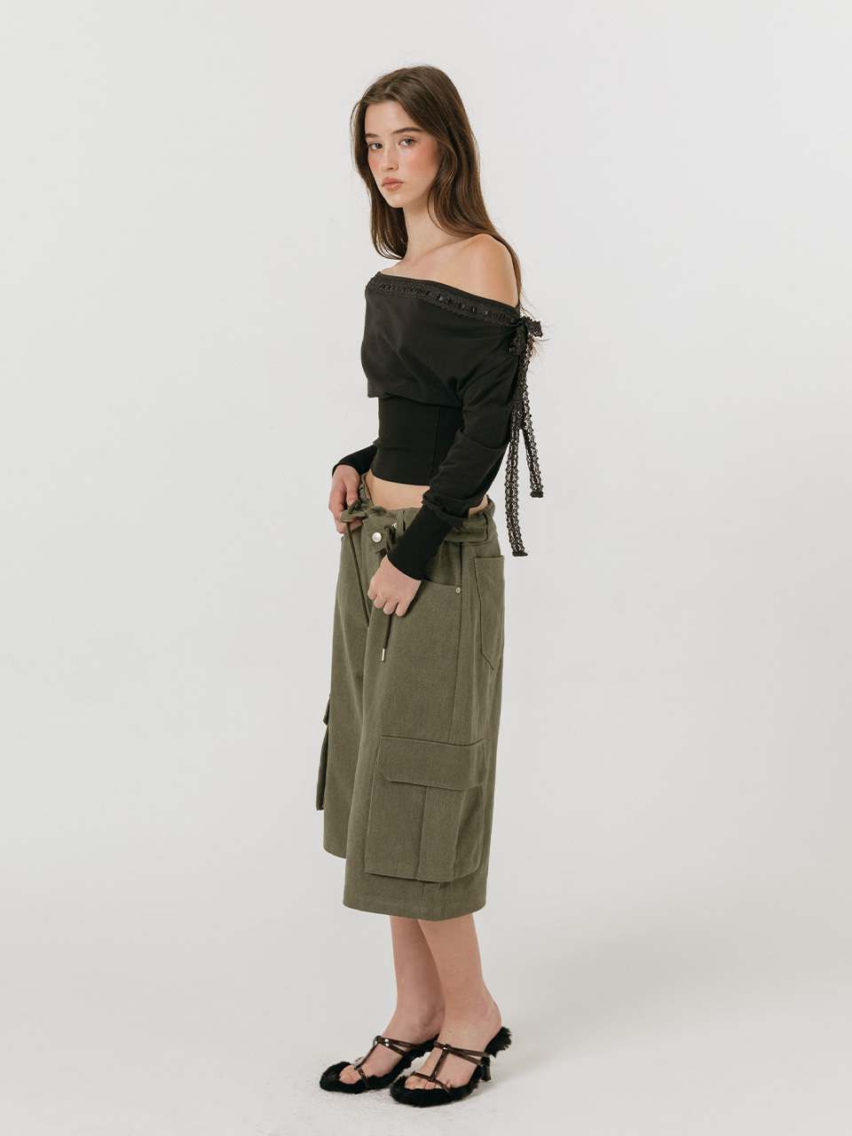 모이페어 버뮤다 카고 팬츠 카키(MOIFAIRE Bermuda Cargo Pants Khaki) - 3
