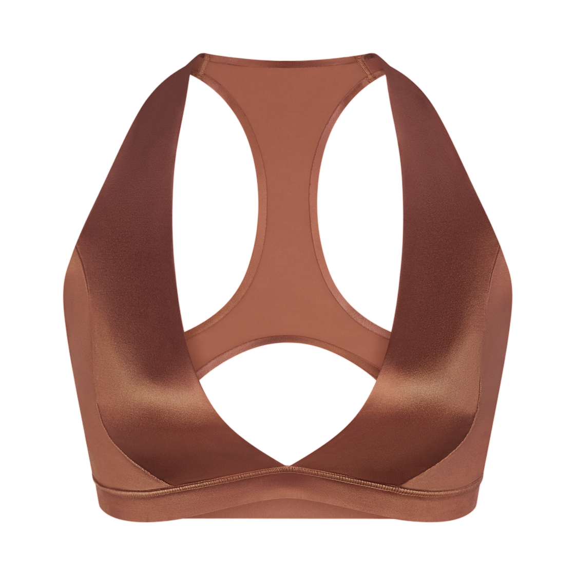 IR8691-263 (W) NikeSKIMS Satin Shine Racerback Bra Carob Brown