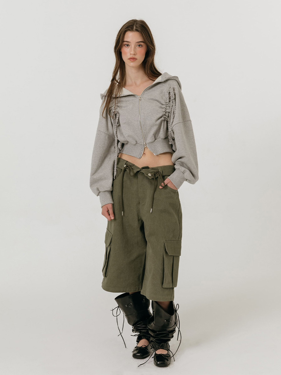 모이페어 버뮤다 카고 팬츠 카키(MOIFAIRE Bermuda Cargo Pants Khaki) - 6
