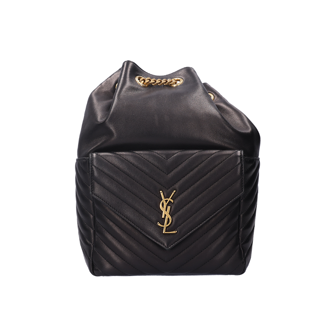 ITJ2WHNHO9MG Saint Laurent Monogram Lambskin Backpack Black