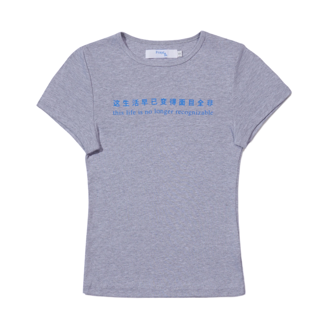 (W) 프레잉 디스 라이프 티셔츠 그레이((W) Praying This Life T-Shirt Gray) - 1