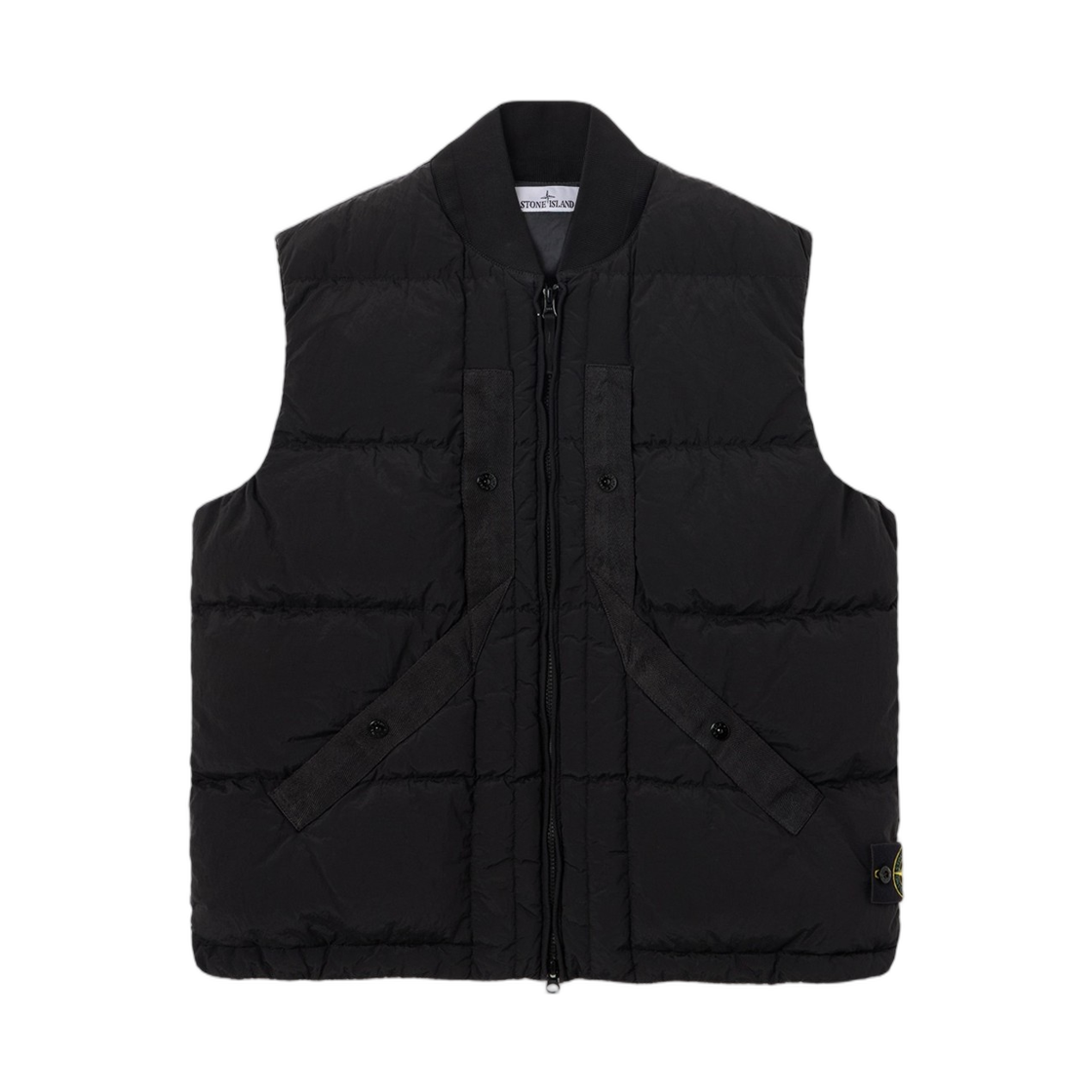 L2S15G1000-08S0019-V0029 Stone Island G100008 Nylon Metal In Econyl Down Vest with Bomber Collar Black - 26FW
