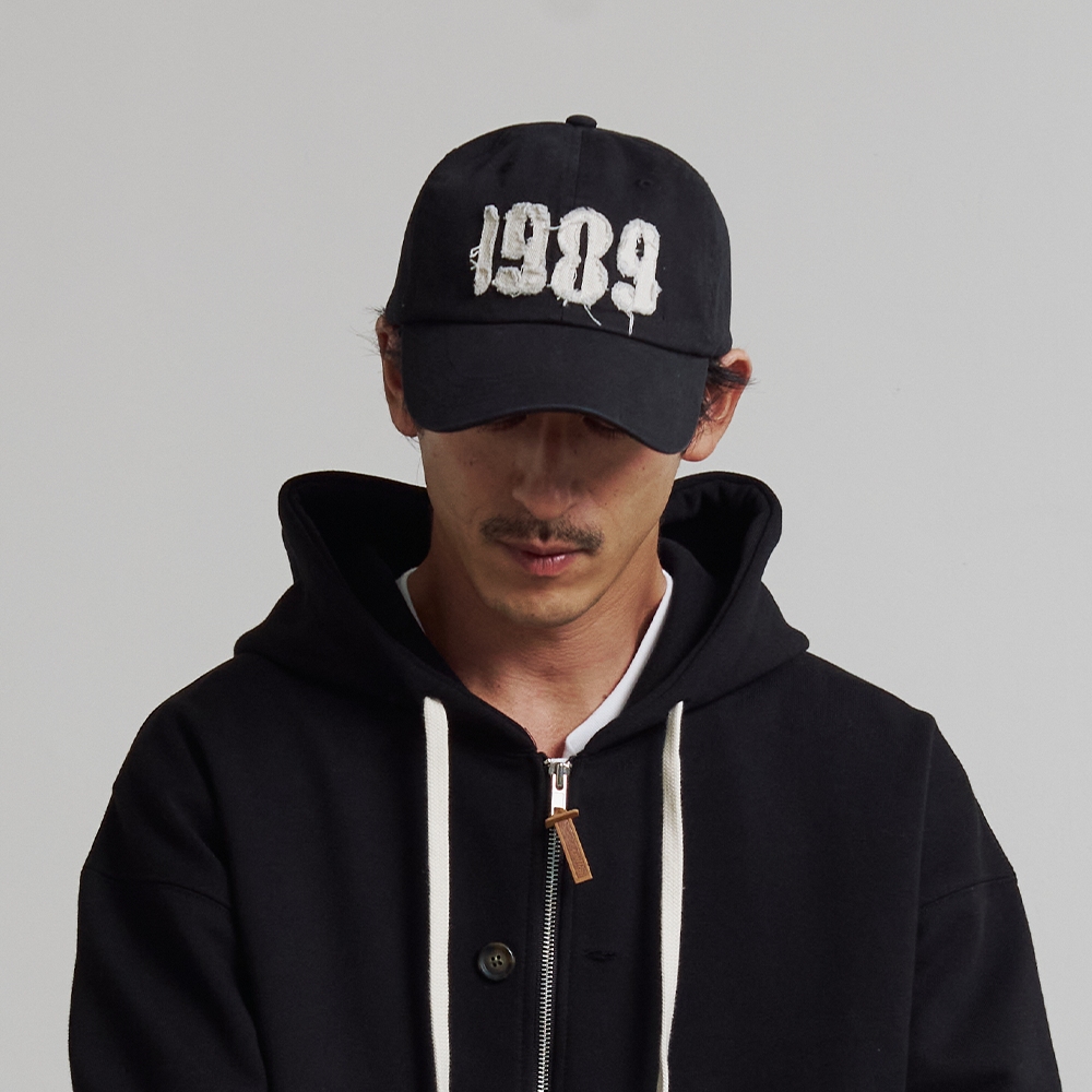 니티드 1989 워시드 아플리케 볼캡 블랙(Knitted 1989 Washed Applique Ballcap Black) - 2