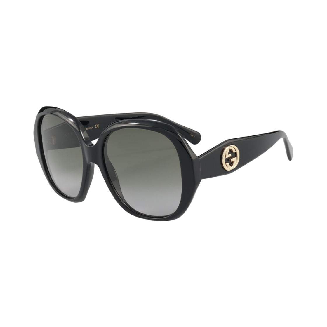 GG0796S-001 (W) Gucci Butterfly Frame Acetate Sunglasses Black Grey