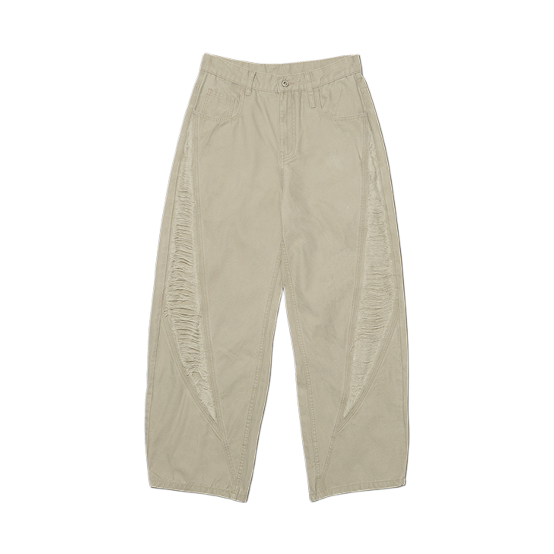 NMWF62PT06BEG NOMANUAL Panel Destroyed Pants Beige