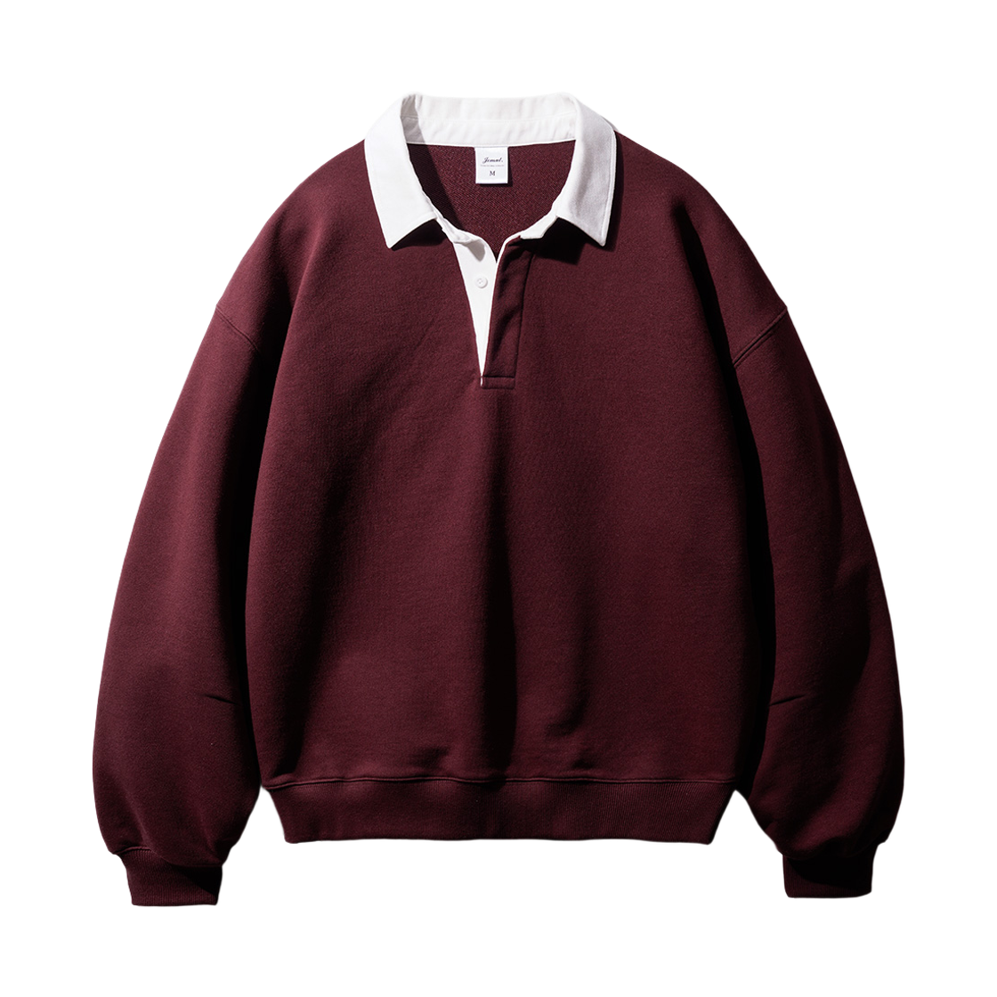 KJMT2547_burgundy_29 JEMUT Aaron Rugby Collar Sweatshirts Burgundy KJMT2547