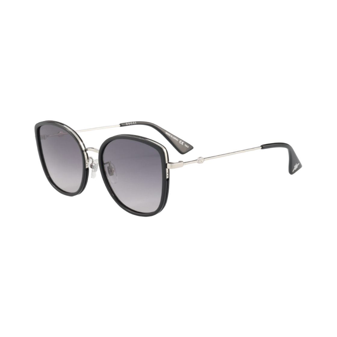 GG0606SK-002 (W) Gucci Cat Eye Frame Acetate Sunglasses Black Grey
