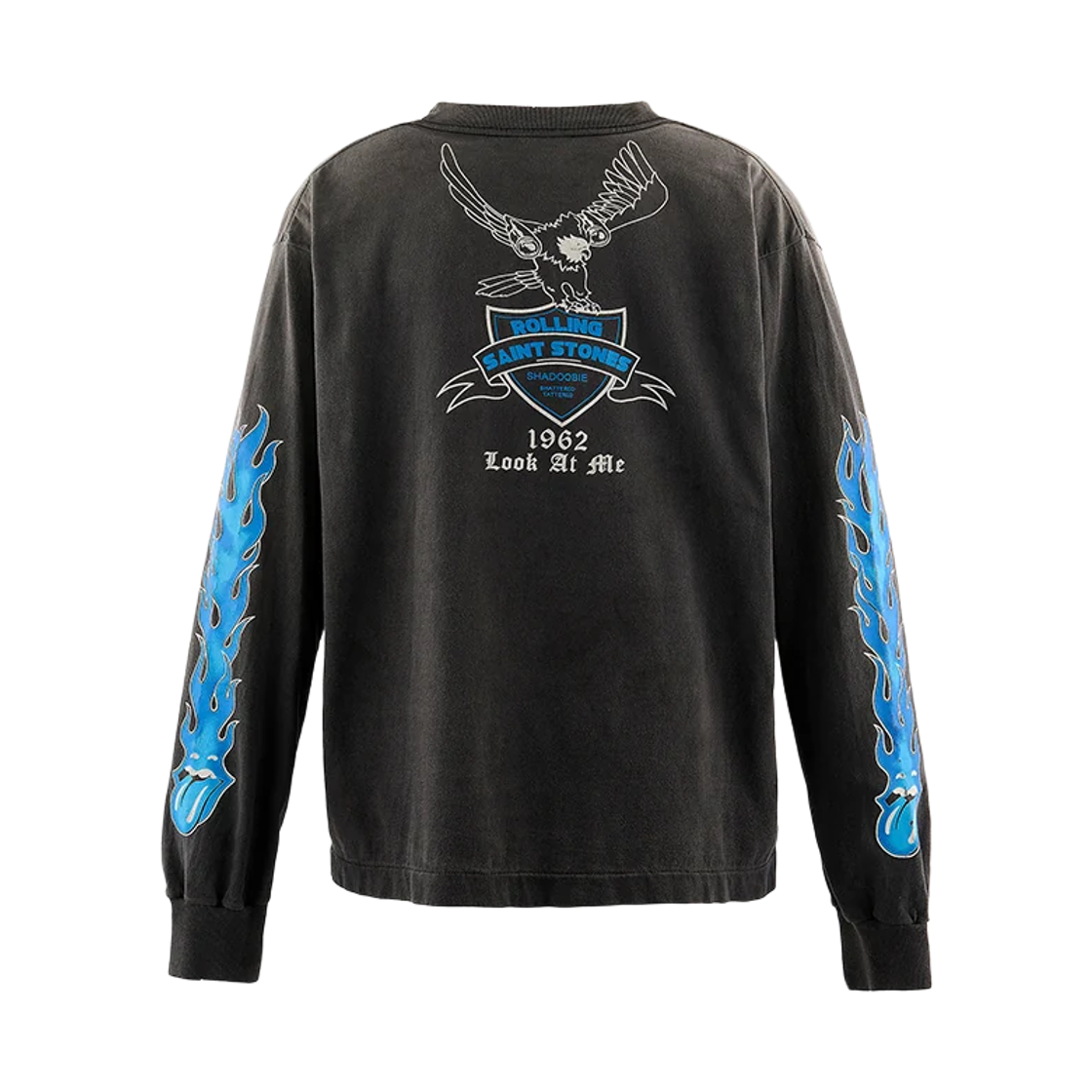 MK1-0000-C44 Saint Mxxxxxx x The Rolling Stones Fire L/S T-Shirt Black - 26AW