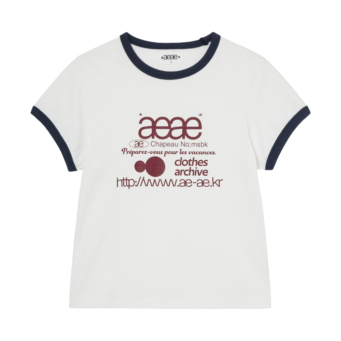 [오프라인 전용] 에이이에이이 우먼 웹 로고 링거 티 화이트 - 26SS([오프라인 전용] AEAE Women Web Logo Ringer Tee White - 26SS)