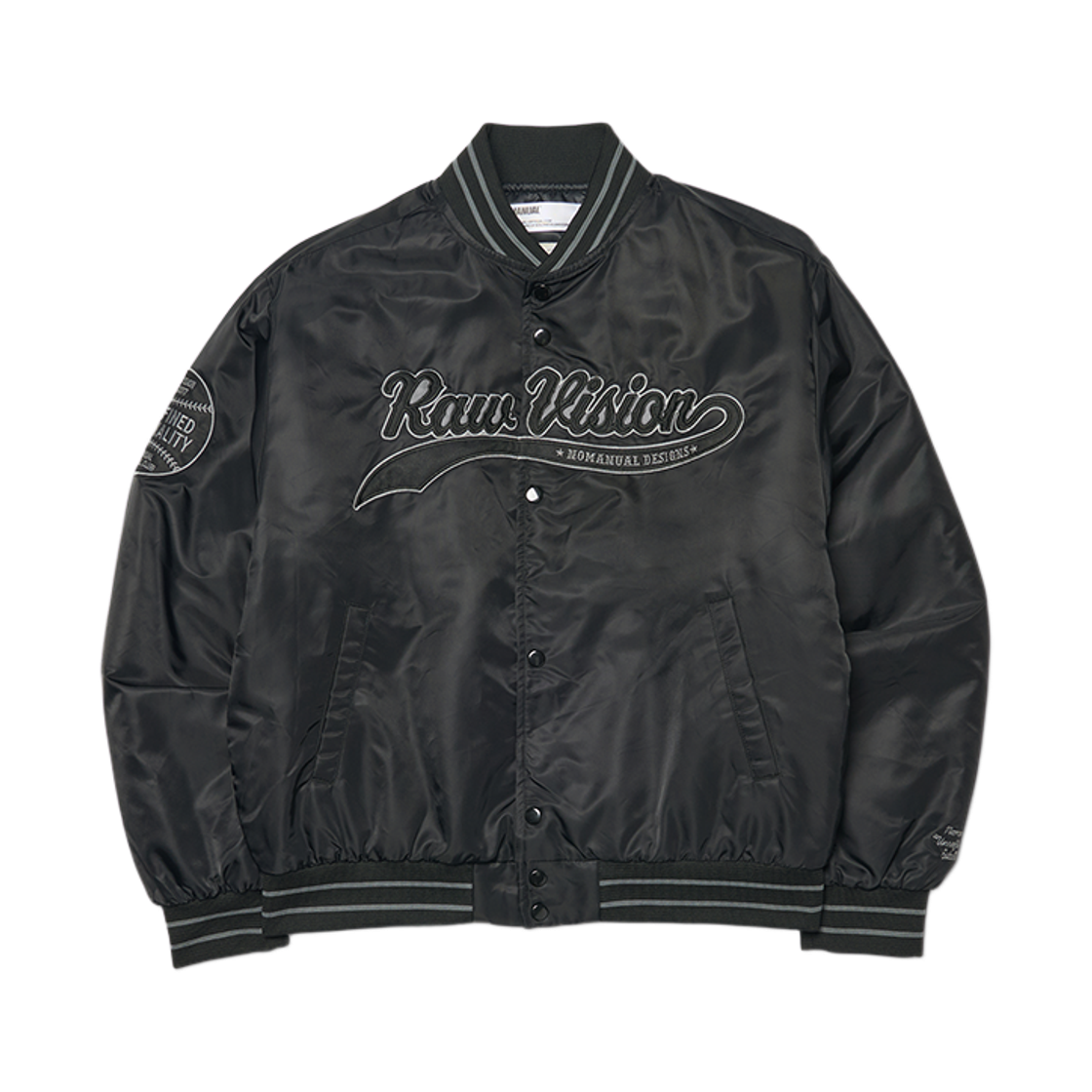 노매뉴얼 R.V 스타디움 자켓 블랙(NOMANUAL R.V Stadium Jacket Black)
