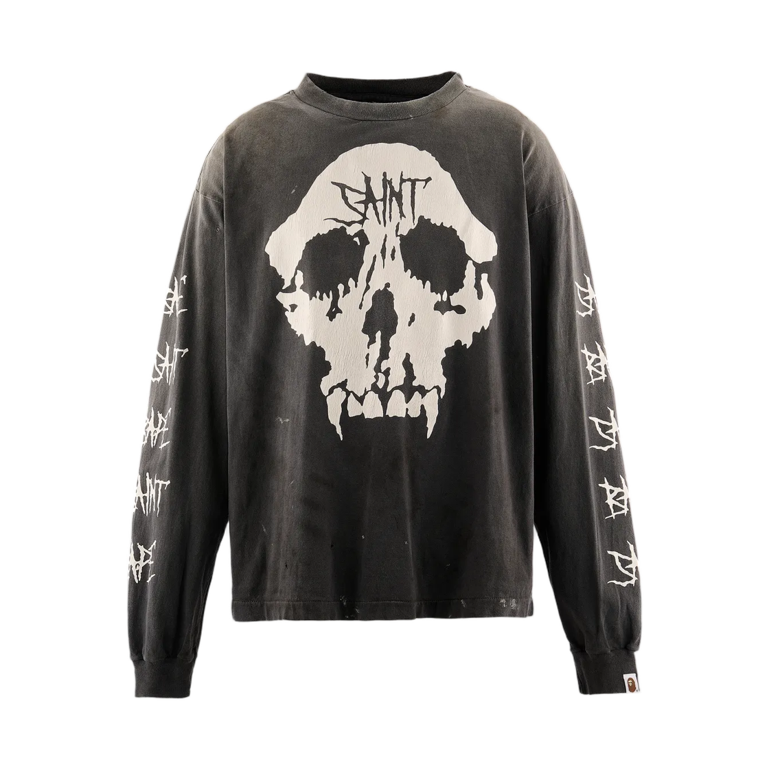 MK1-0000-C37 Saint Mxxxxxx x BAPE Skull L/S T-Shirt Black - 26AW