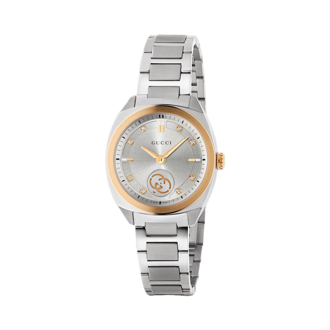 YA142514 [20% 쿠폰] (W) Gucci Interlocking Quartz 29mm Stainless Steel Silver Diamond