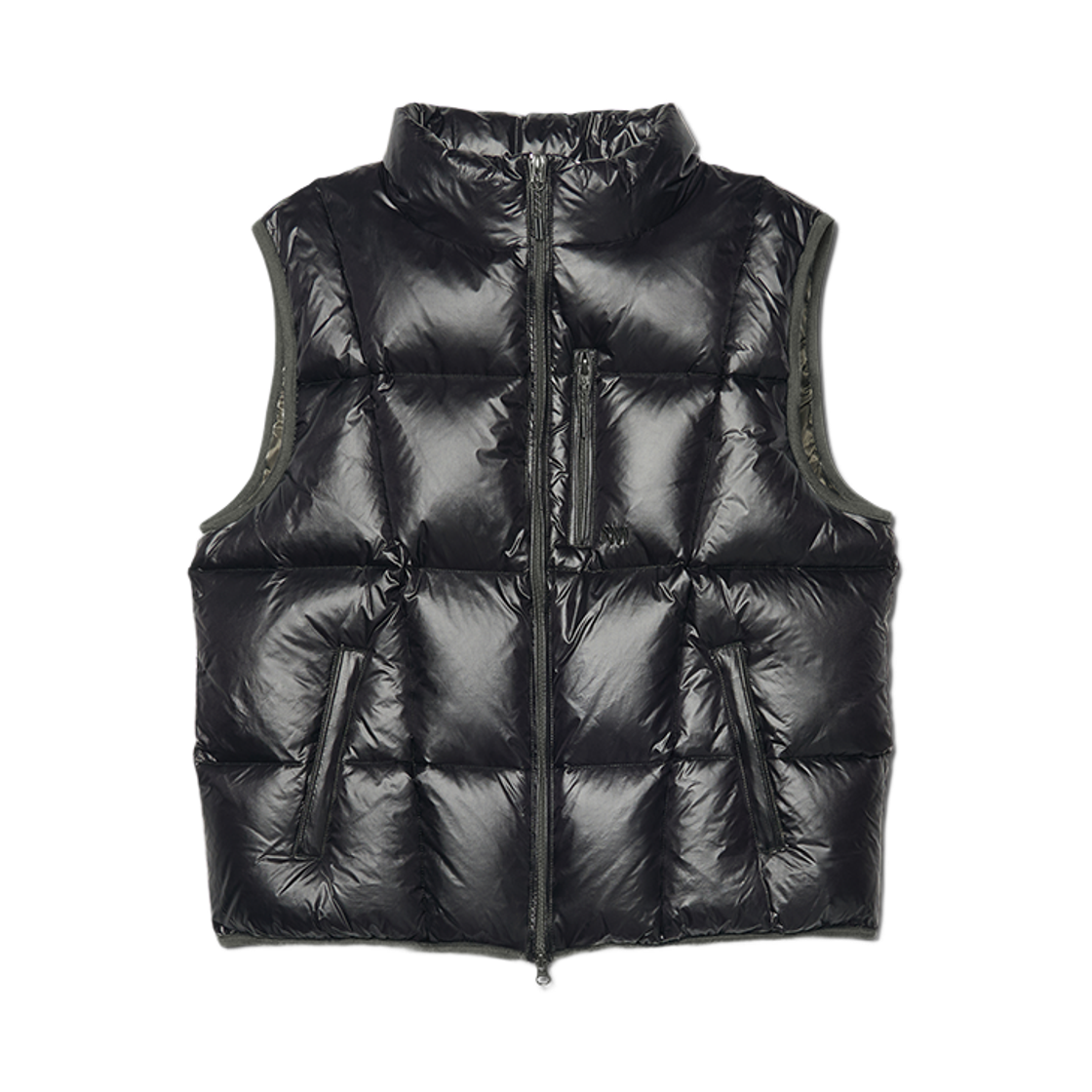 노매뉴얼 에센셜 다운 베스트 글로시 블랙(NOMANUAL Essential Down Vest Glossy Black)